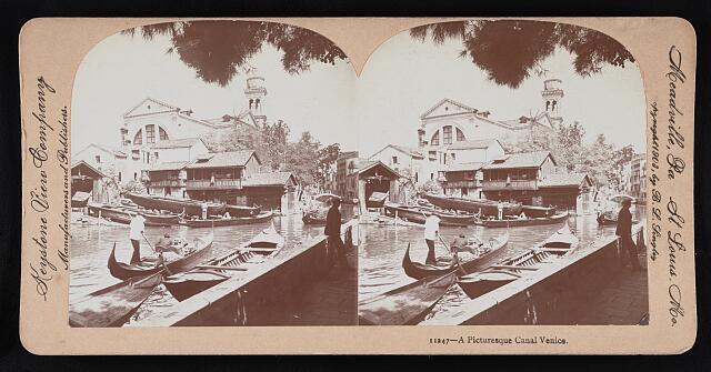A picturesque canal, Venice Old Historic Photo