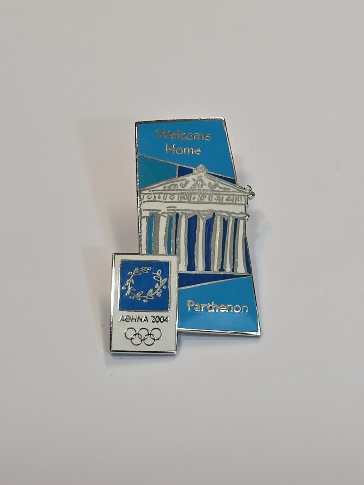 Athens 2004 Olympic Summer Games Lapel Pin Welcome Home Parthenon