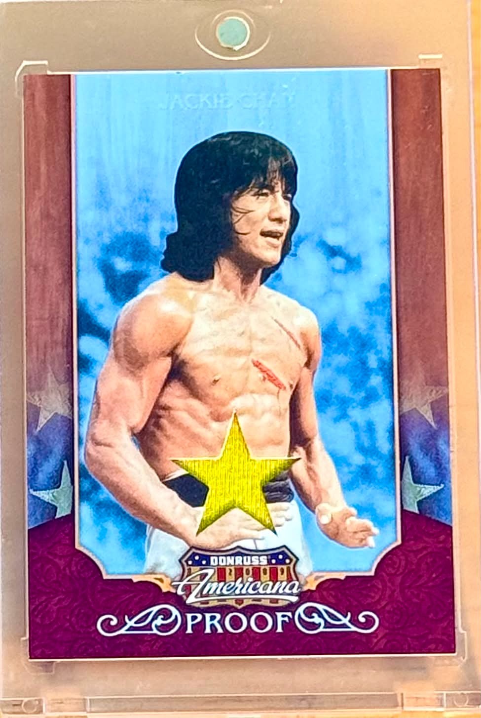 RARE - 2009 Panini Americana JACKIE CHAN Authentic Swatch Memorabilia SP /100
