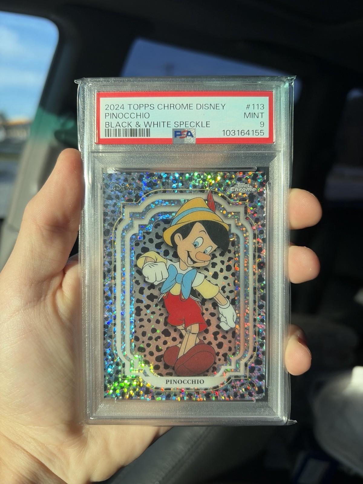 Topps 2024 Chrome Disney Pinocchio Black & White Speckle #113 PSA 9 103164155