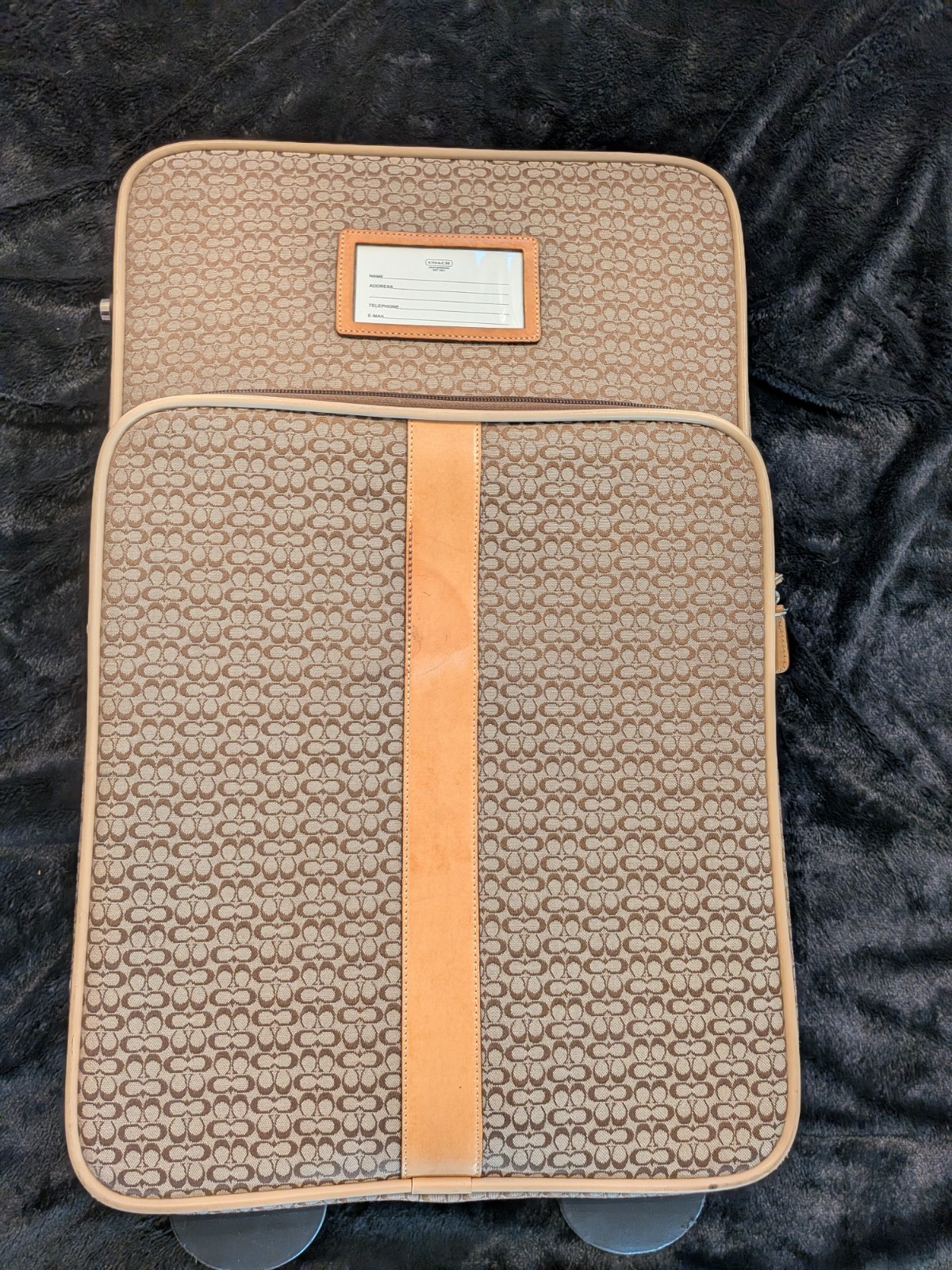 Vintage Coach Signature Model 5421 Carry On Luggage Rolling Bag