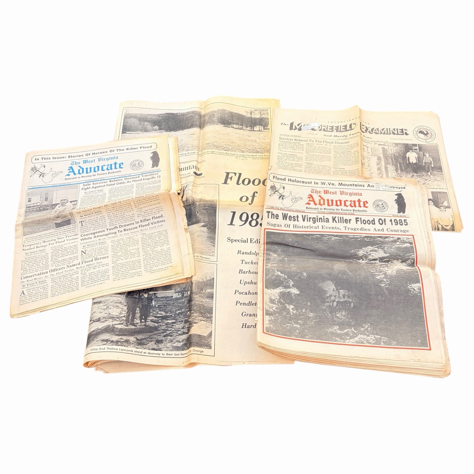 Vintage West Virginia Newspaper Lot Featuring Great 1985 Flood Vtg WV News