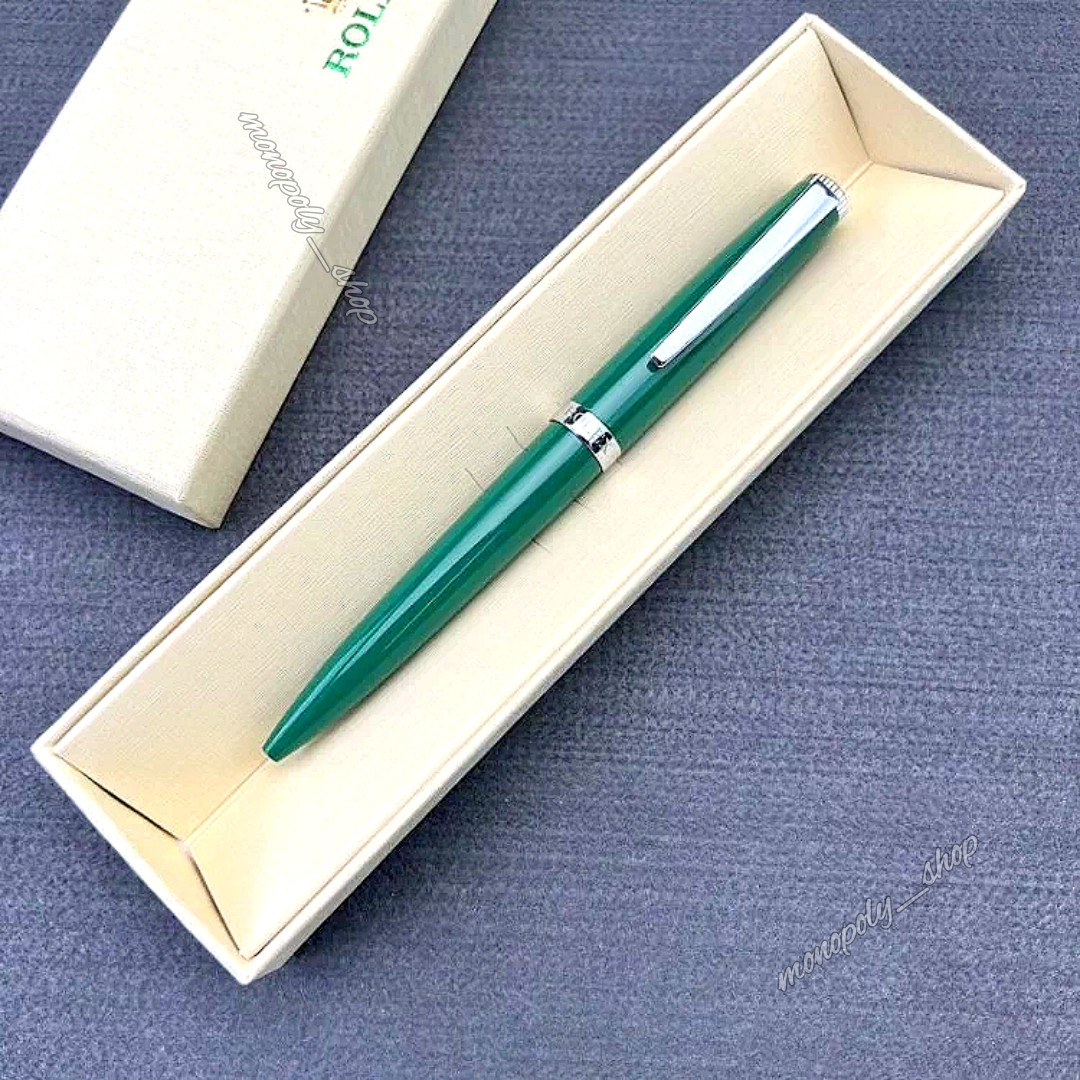 Rolex AD VIP GIFT Green Emerald Emblem Twist Ballpoint Pen, NEW Box, Refillable