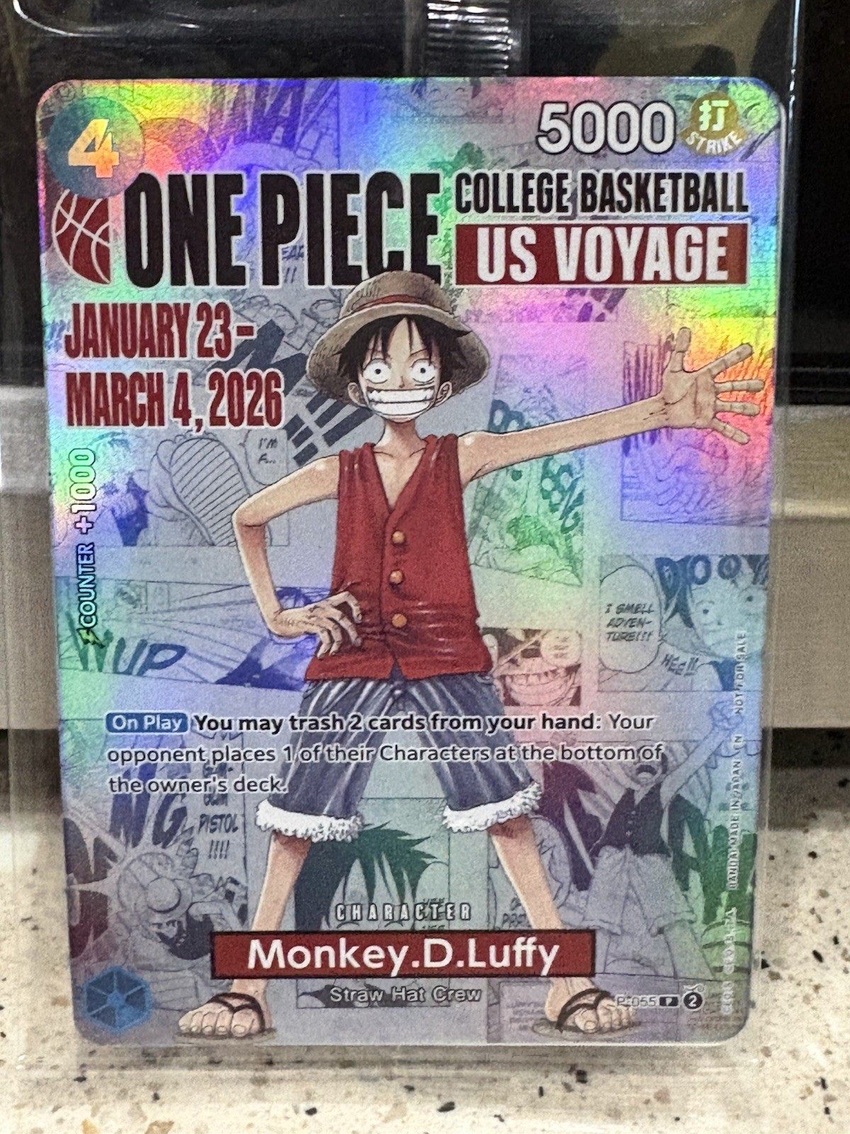 One Piece Monkey.D.Luffy US Voyage College Basketball Promo Card SEALED Price- 1
