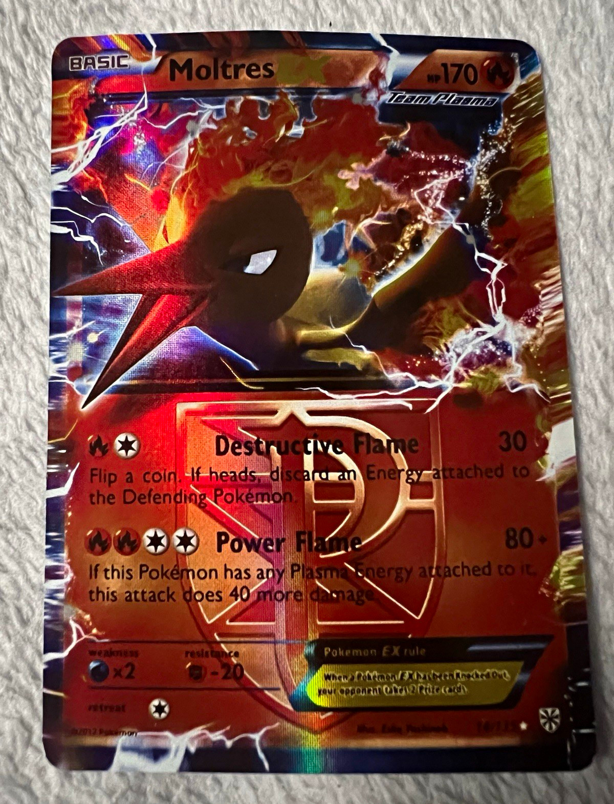 Pokemon TCG Moltres EX Team Plasma 14/135 English Holo CP 170 (2012)
