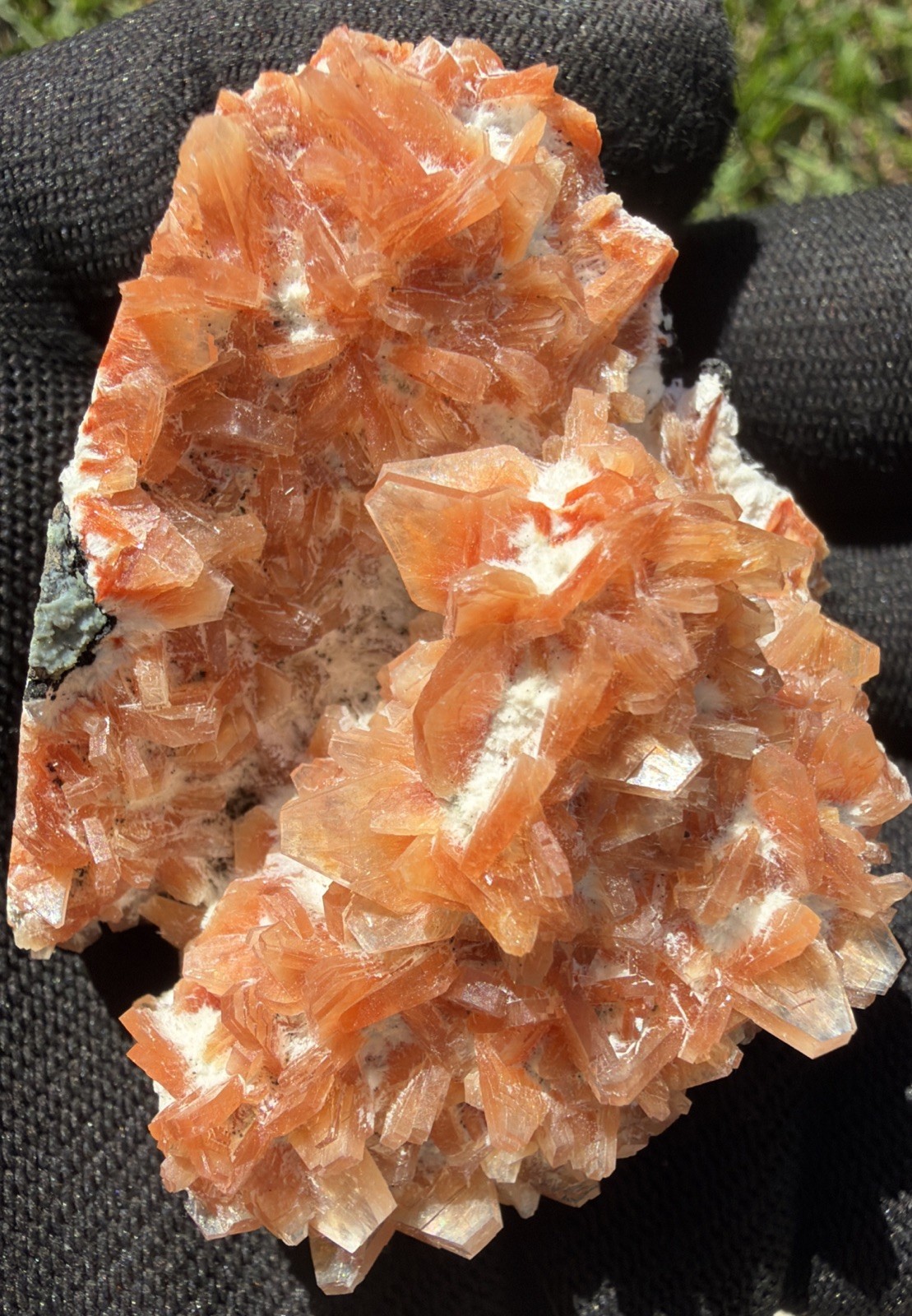 Natural Orange Heulandite W/ Okenite On Matrix Crystals, Zeolite, Specimens