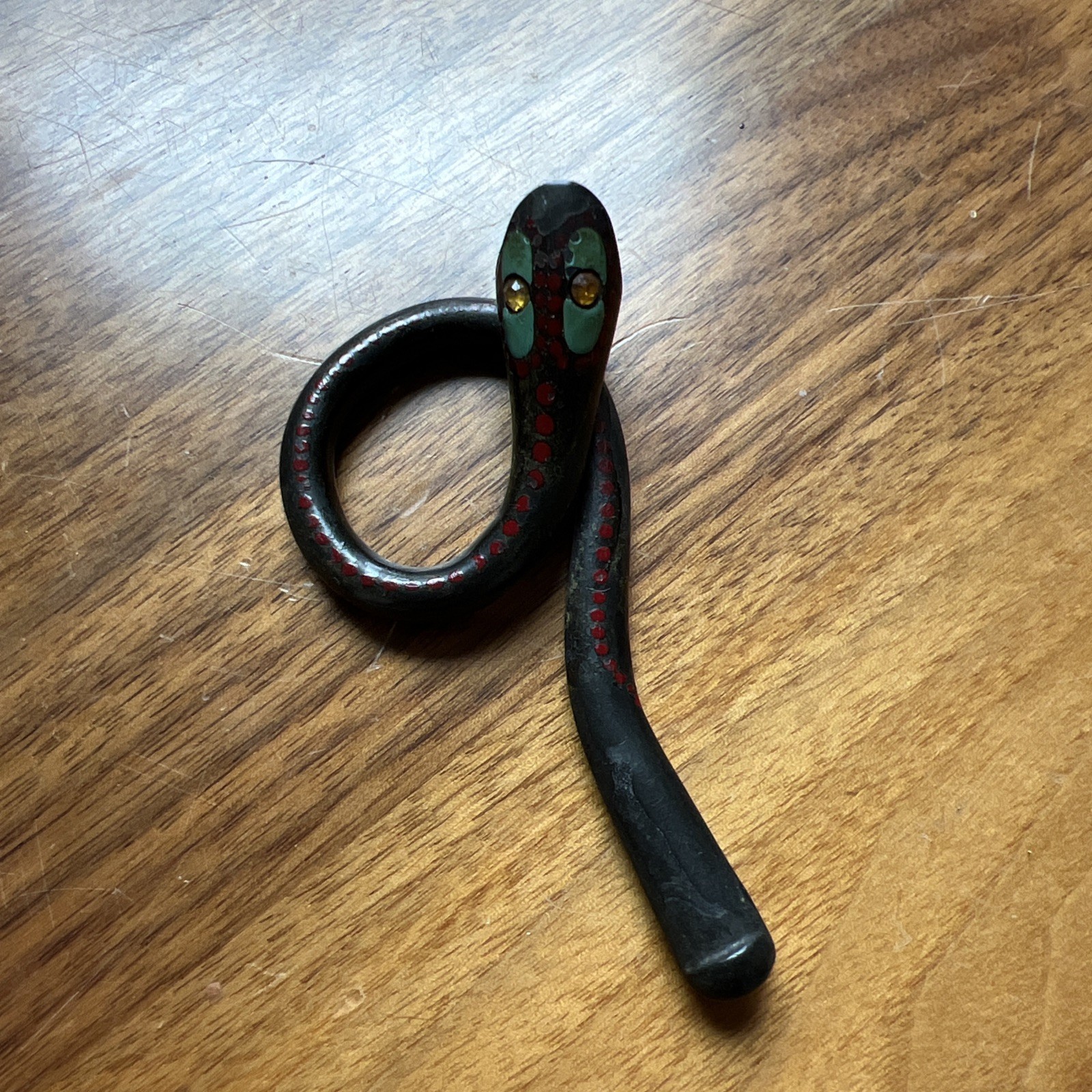 Art Deco Vintage Snake Cigarette Holder with rhinestone eyes. 