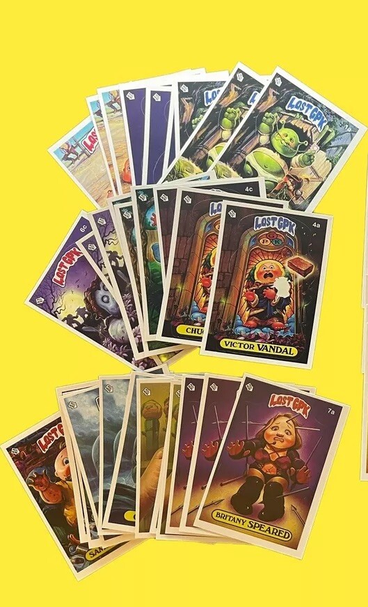 2019 Lost GPK Garbage Pail Kids FAN 30 Sticker BASE SET by Artist Pat C PEZ