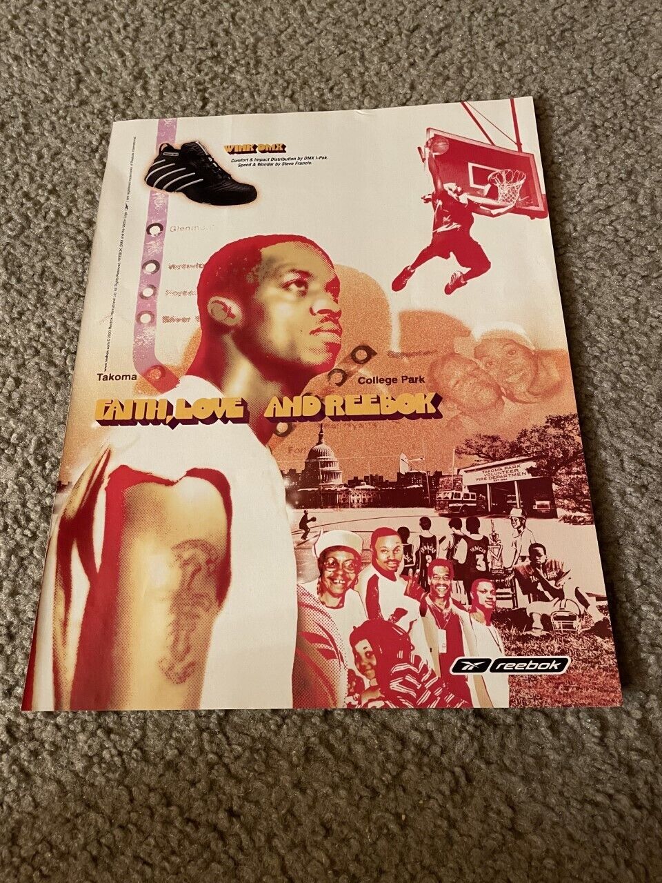 Vintage 2001 REEBOK WINK DMX Basketball Shoes Poster Print Ad STEVE FRANCIS