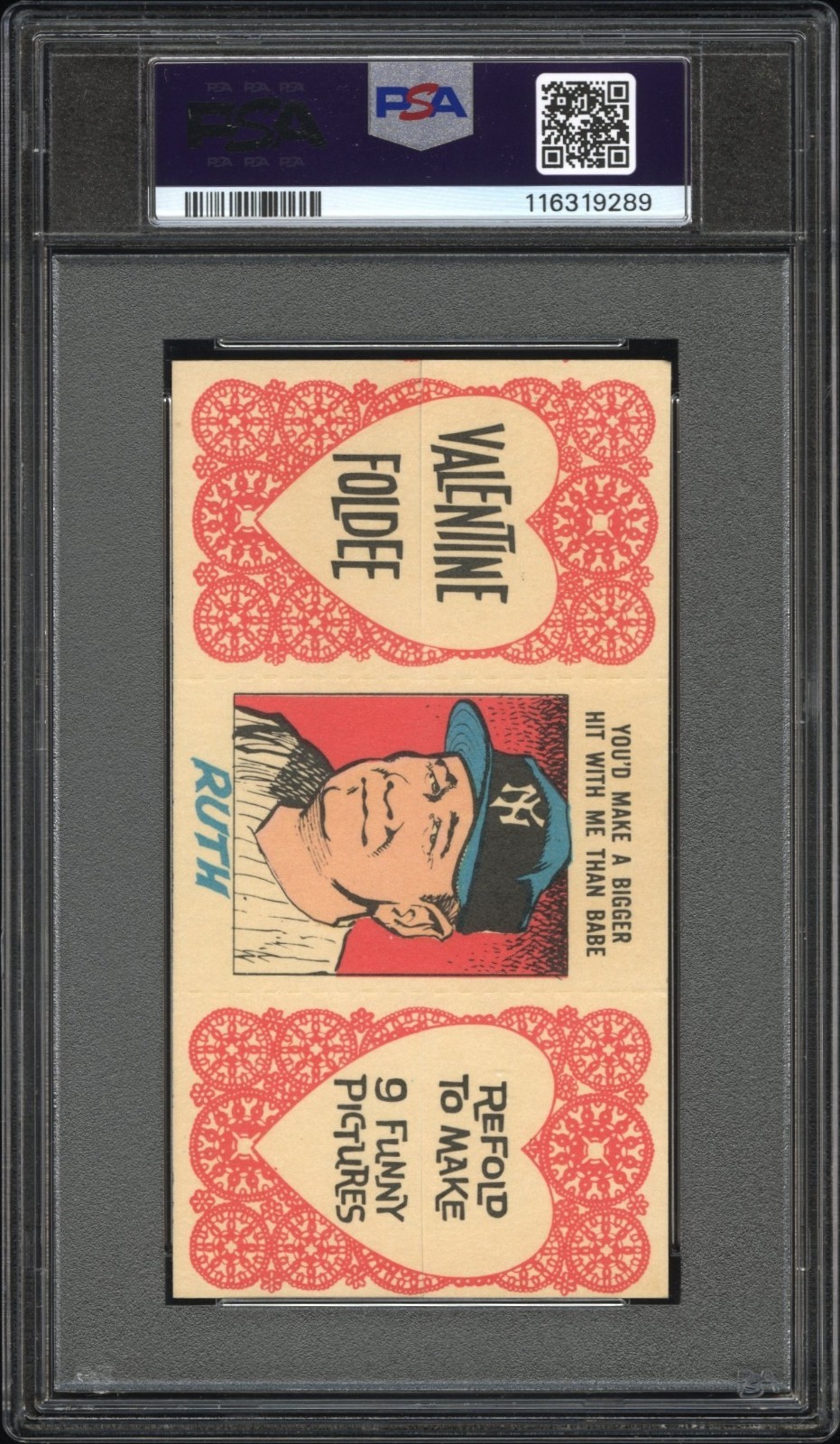 1963 Valentine Foldees You'd Make a Better Soldier Than Grant #6 Babe Ruth PSA 4