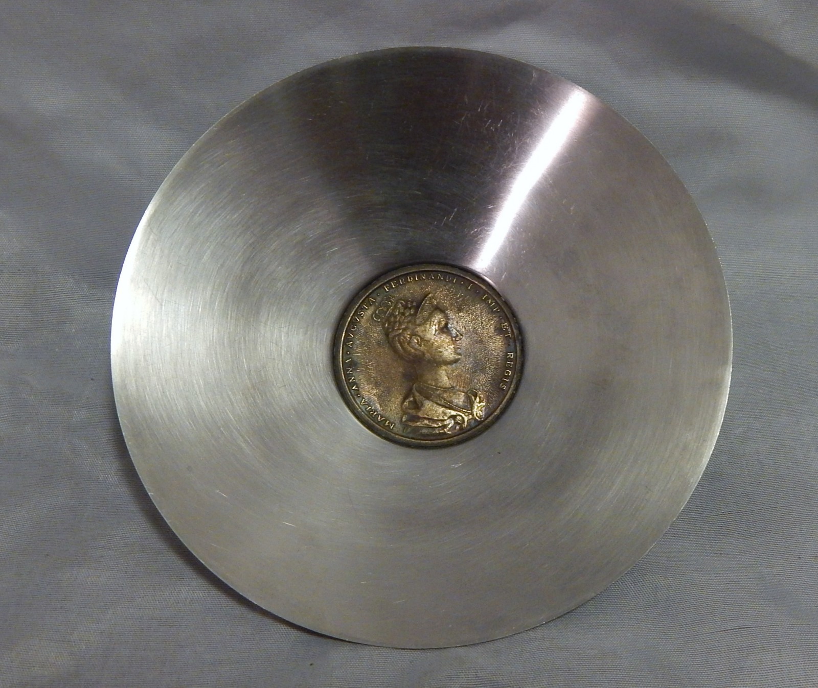 Maria Anna Augusta Ferdinandi  Metal Dish 1836 in Roman Numerals Made in Italy