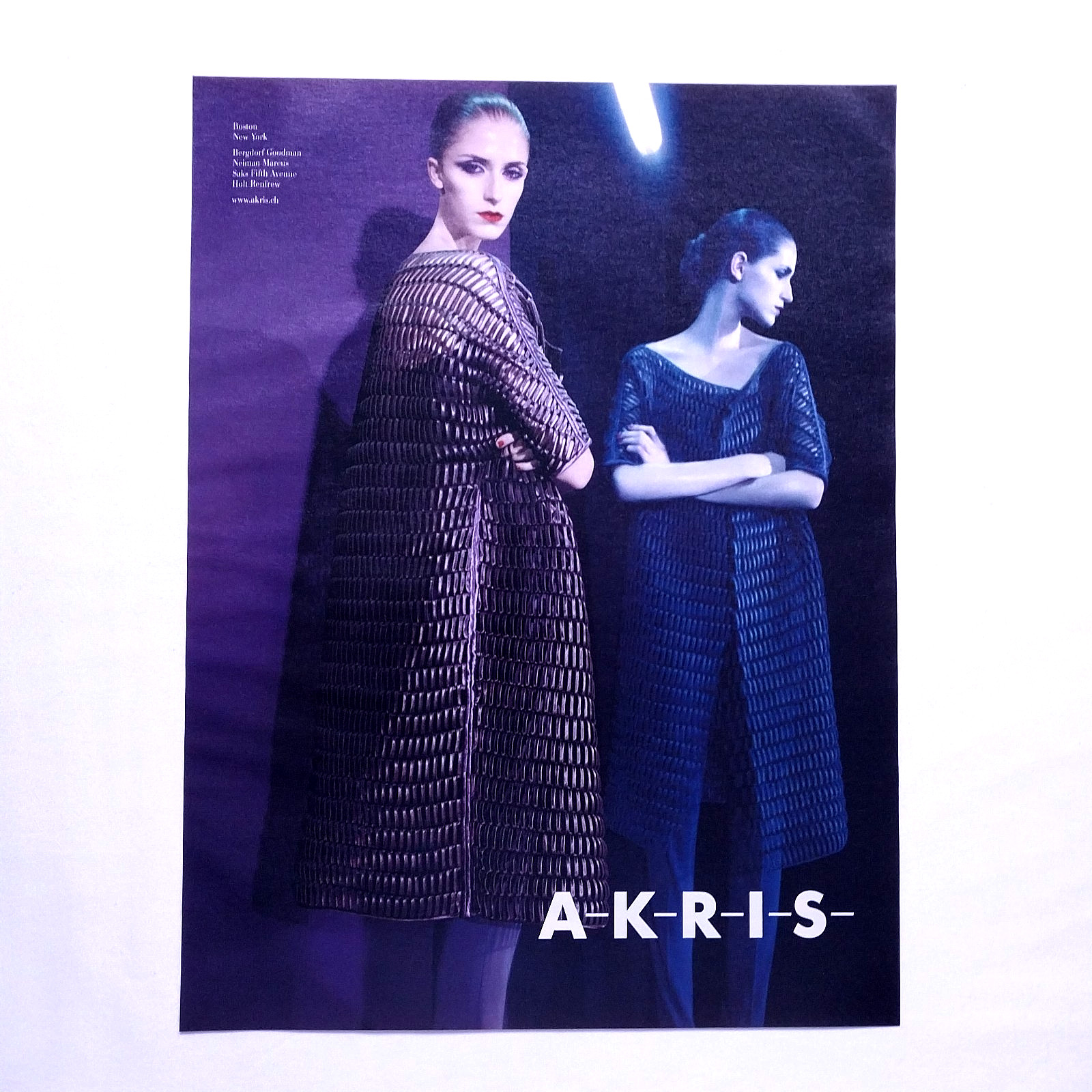 Pretty Woman Fashion Model 2009 Print Ad Akris Clothes Use as Wall Art Decor