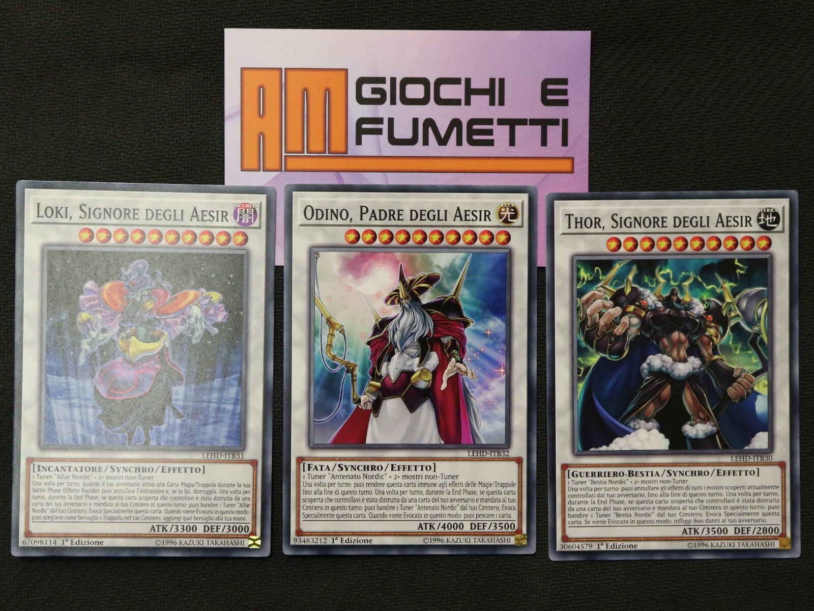 LOT OF 3 THOR LOKI ODIN cards in Italian ORIGINAL YUGIOH  BARGAIN