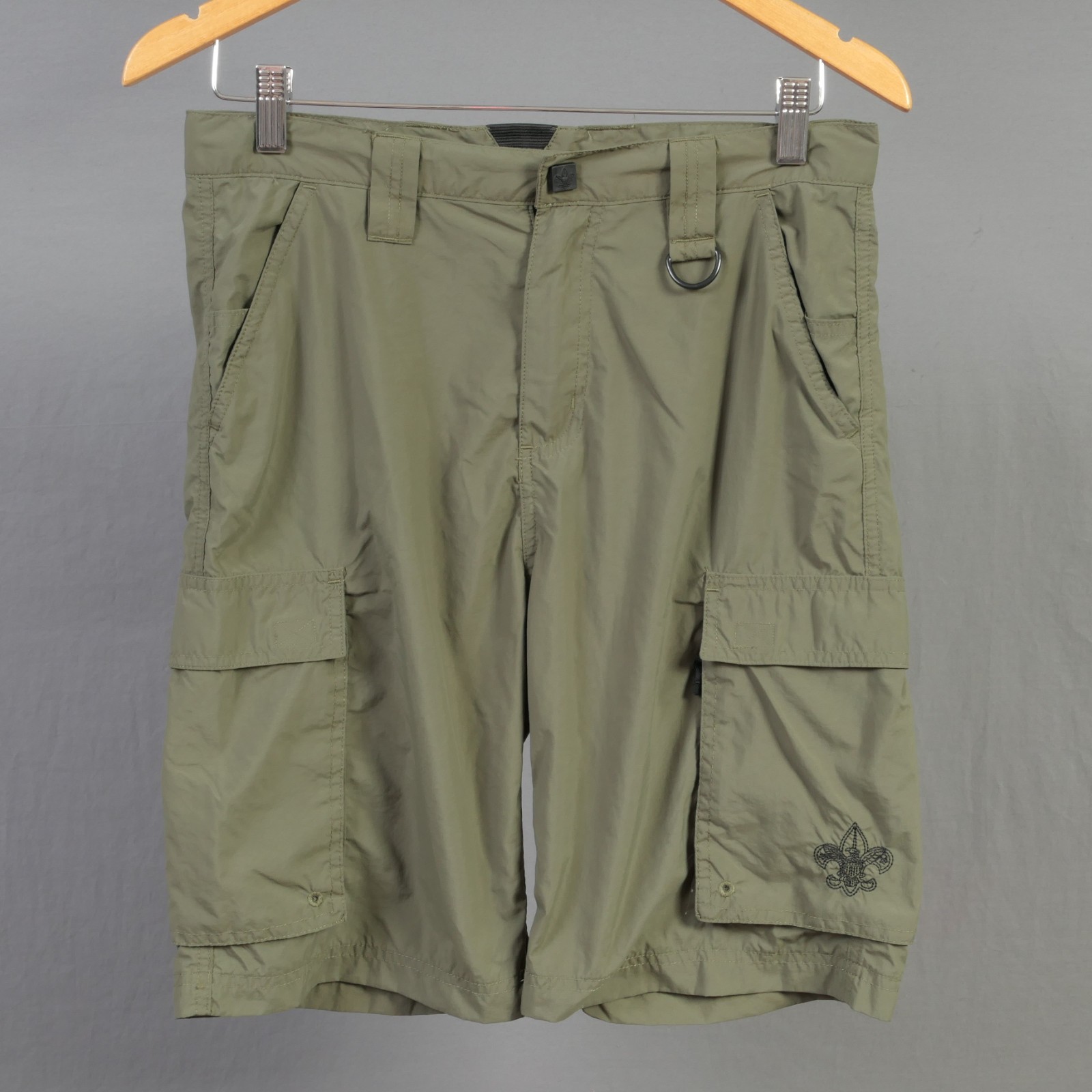 Boys Large Official BSA Boy Scout Cub Scout Centennial Shorts ~ Green     -0598