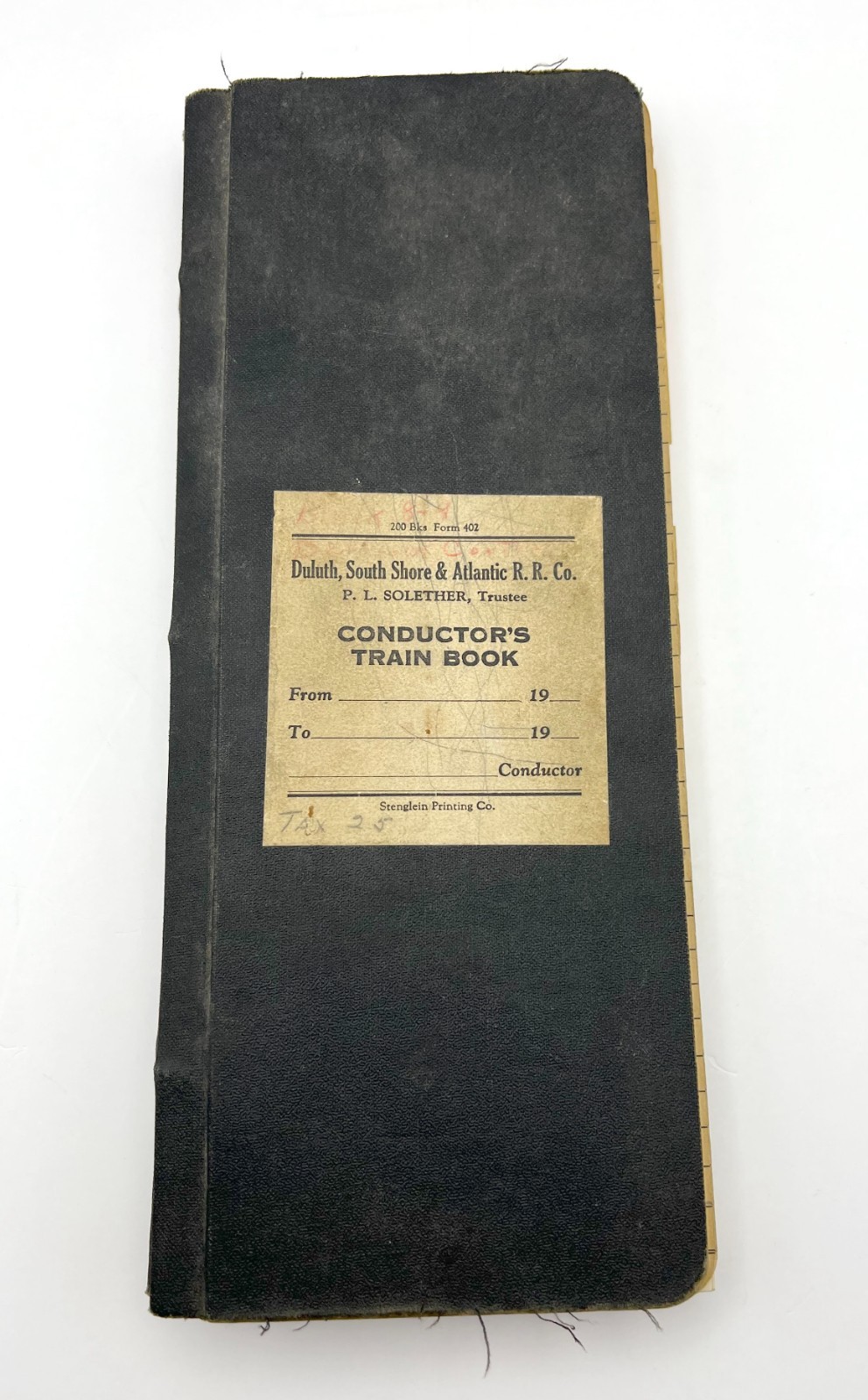 1954-1962 Conductor's Train Book Filled Duluth South Shore Atlantic Railway UP