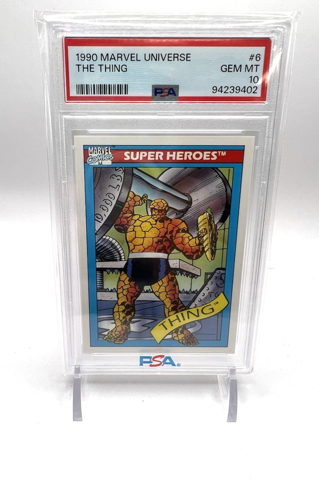 1990 Marvel Universe Series 1 The Thing #6 PSA 10 GEM MT Fantastic Four Marvel