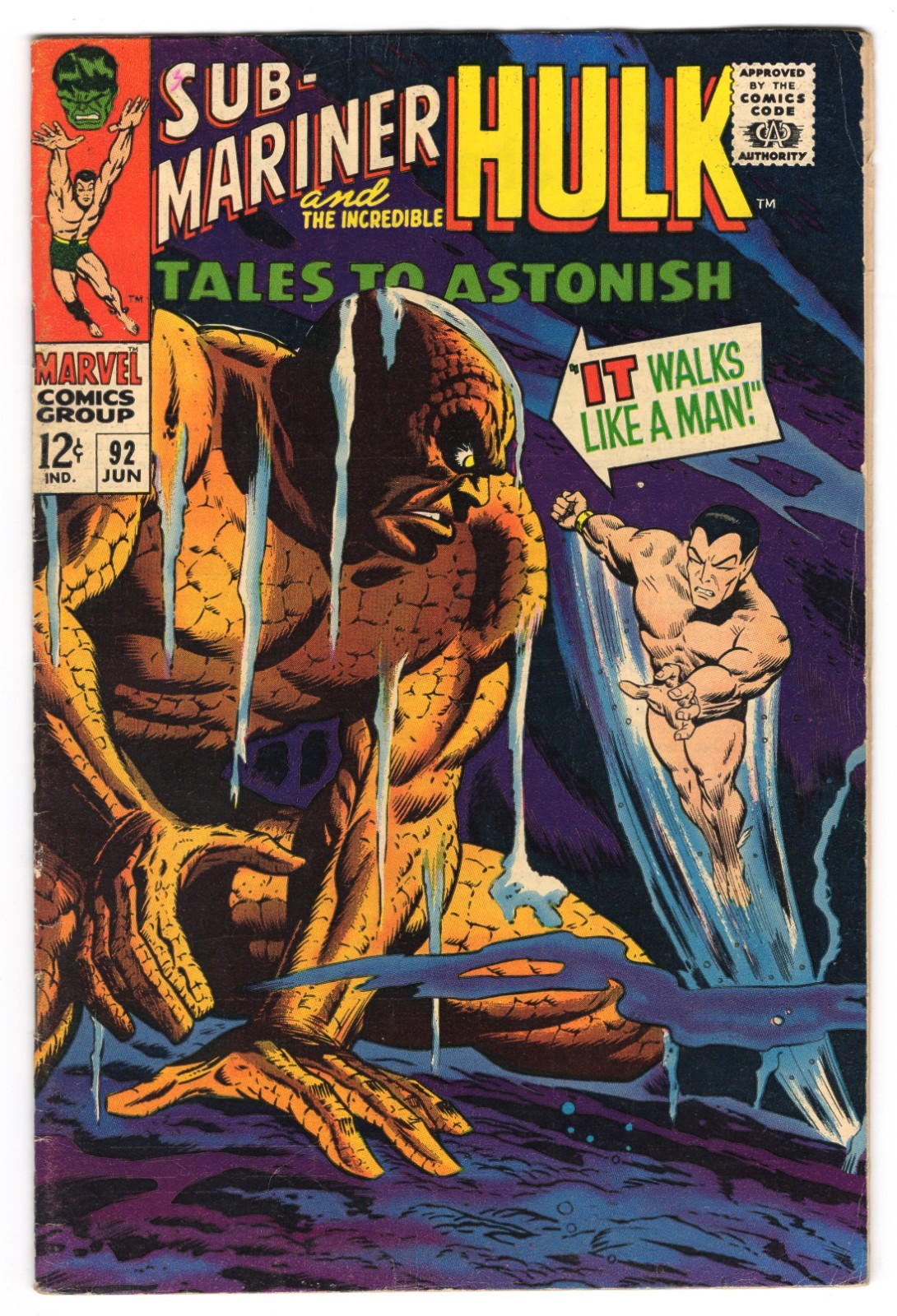 Tales To Astonish 92 1967 Marvel Comics VG+ 4.5 Namor Silver Surfer Cameo Hulk