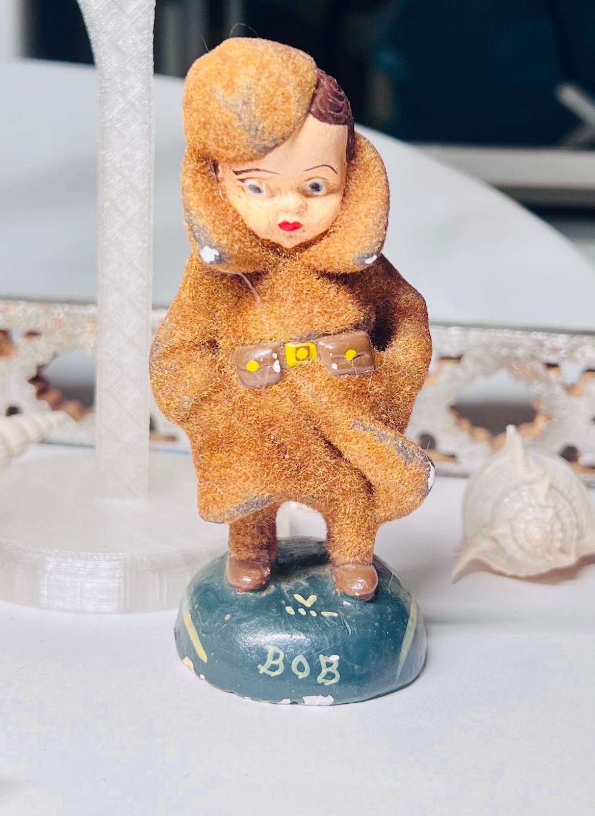 Vintage 1940\'s WWII Carnival Chalkware Soldier Boy \