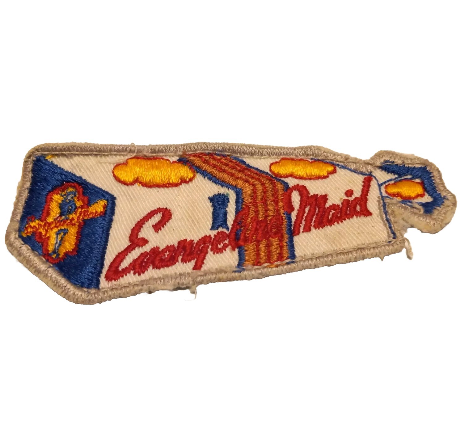 Evangeline Maid Bread vintage uniform patch silver border Louisiana Lafayette 