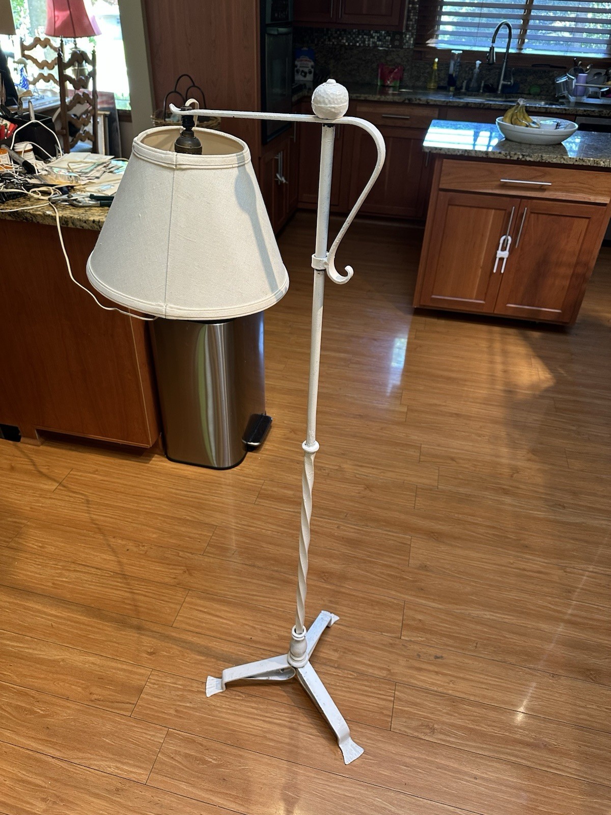 VTG 1920\'s Spanish Revival Twisted Bridge Arm Floor Lamp w/ Bryant Paddle Switch