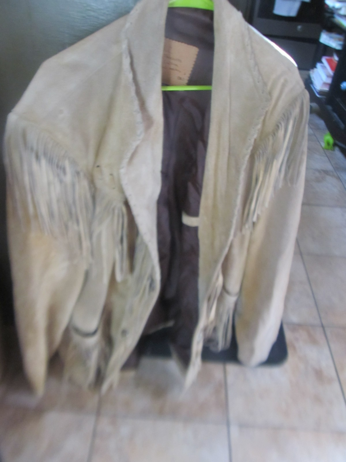 Nice Hand Made Vintage Western Fringed Suede Buckskin Leather Rawhide Jacket