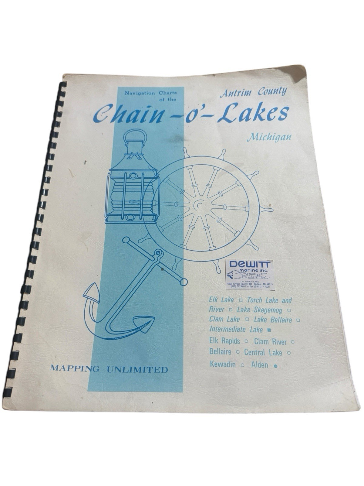 VTG Antrim County Michigan Chain O Lakes Navigation Charts Torch Elk Lake Map