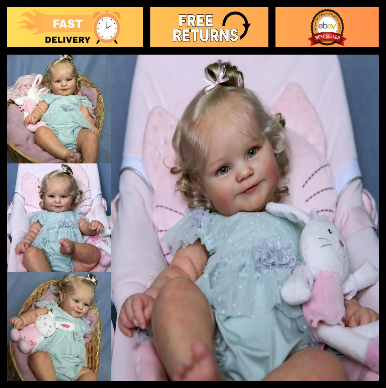 RXDOLL 20 Inch Realistic Reborn Baby Dolls Silicone Full Body Girl Anatomically