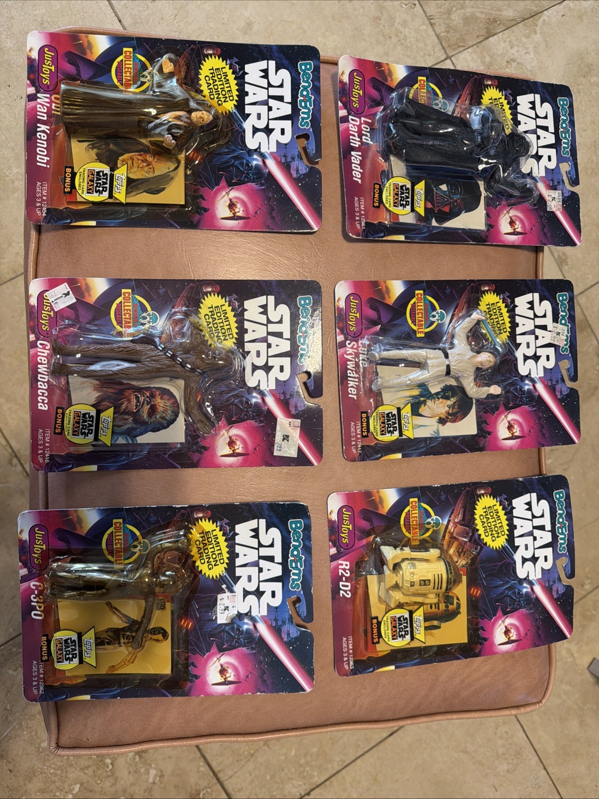 Vintage 1993 Star Wars Bend-Ems Luke Skywalker JusToys Sealed w/ Topps Card