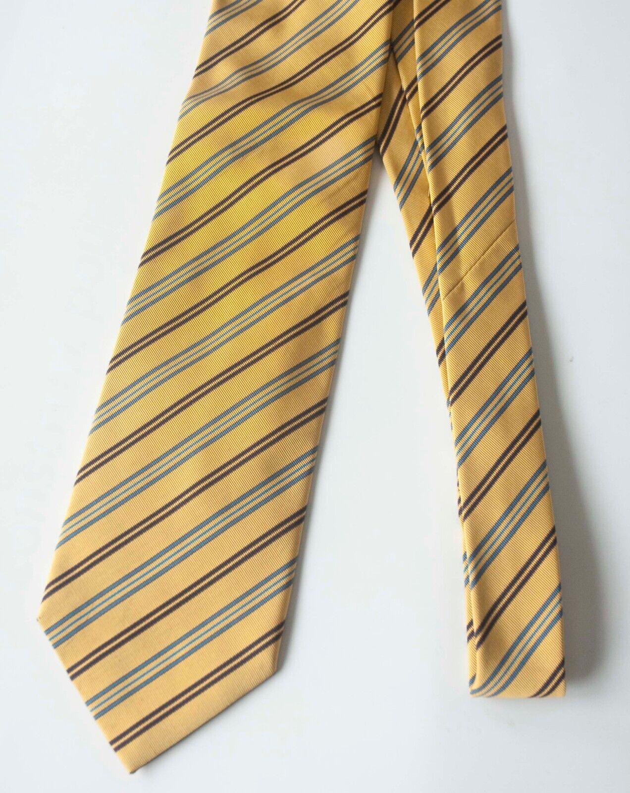 Luciano Barbera Tie Cotton / Silk Yellow  Made in Italy   *GE0727p