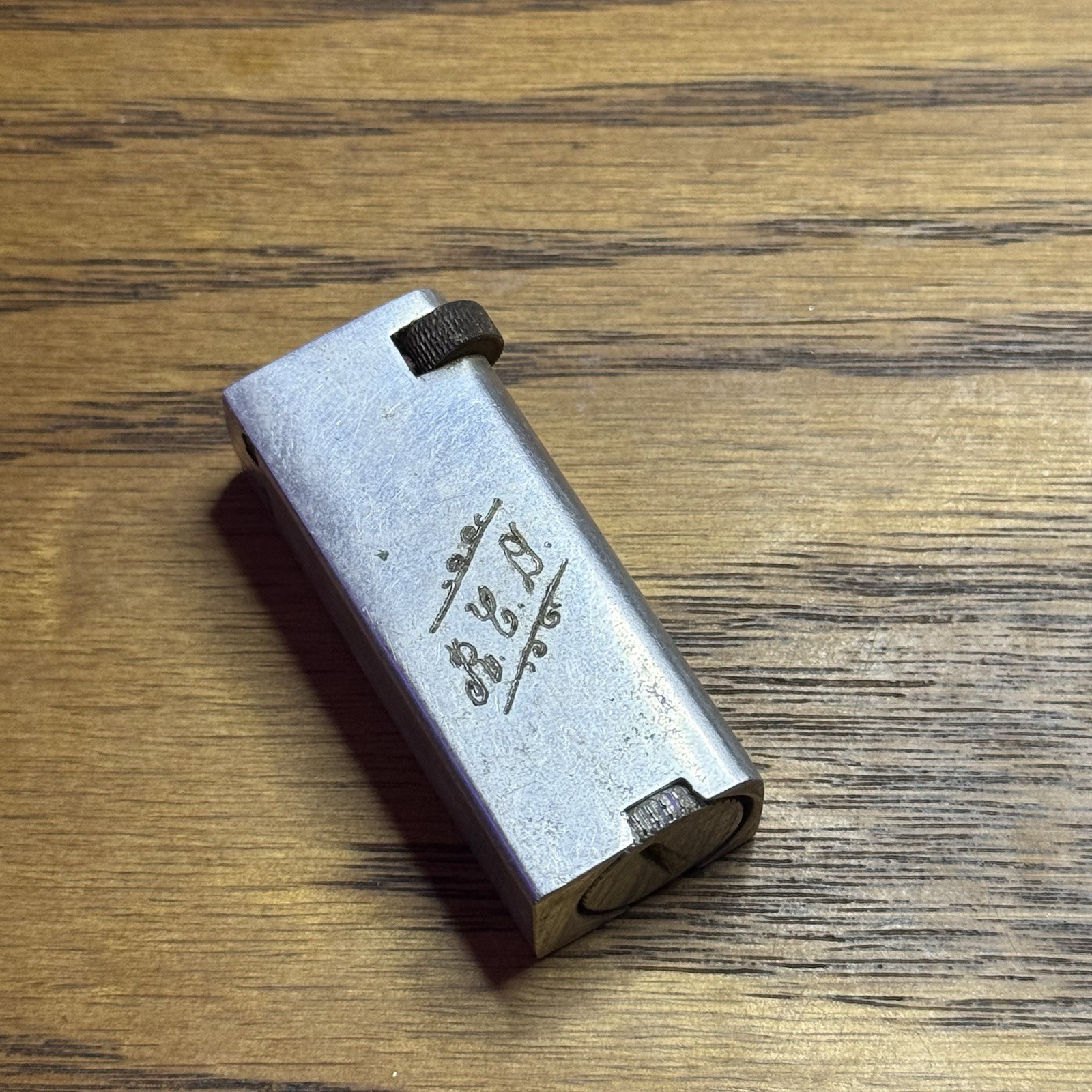 Antique Pre-WWII 1940\'s Block Lift Arm Lighter Engraving Sold as Is