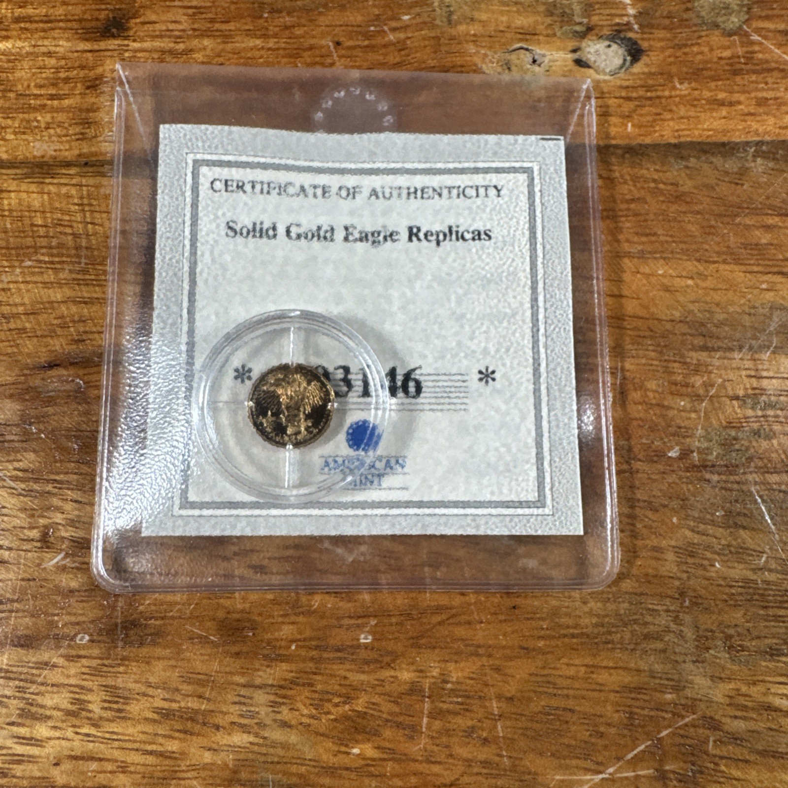 American Mint Solid Gold Eagle Replica 2003