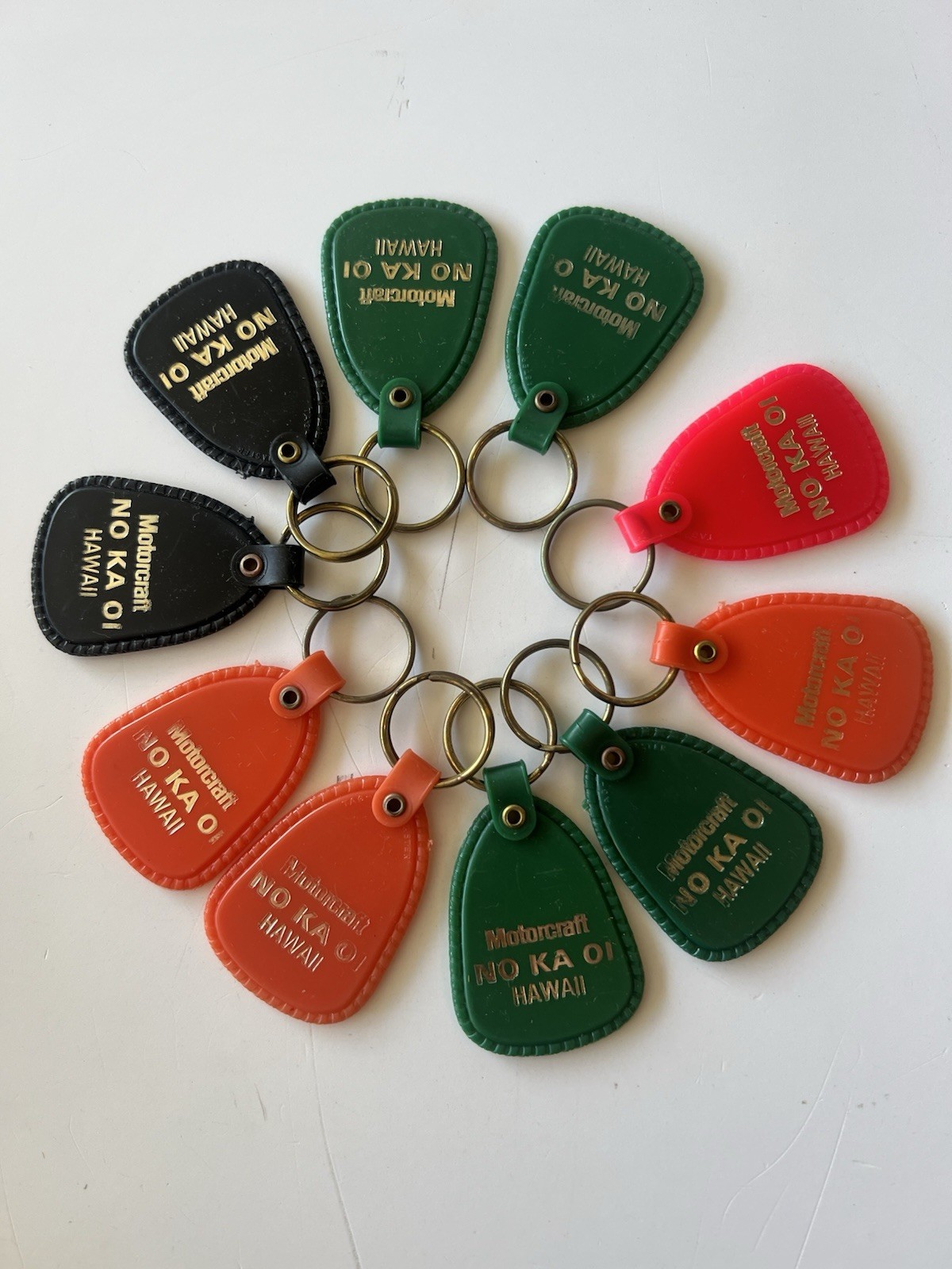 Lot of 10 Original Vintage Motorcraft “NO KA OI HAWAII” Key Fobs