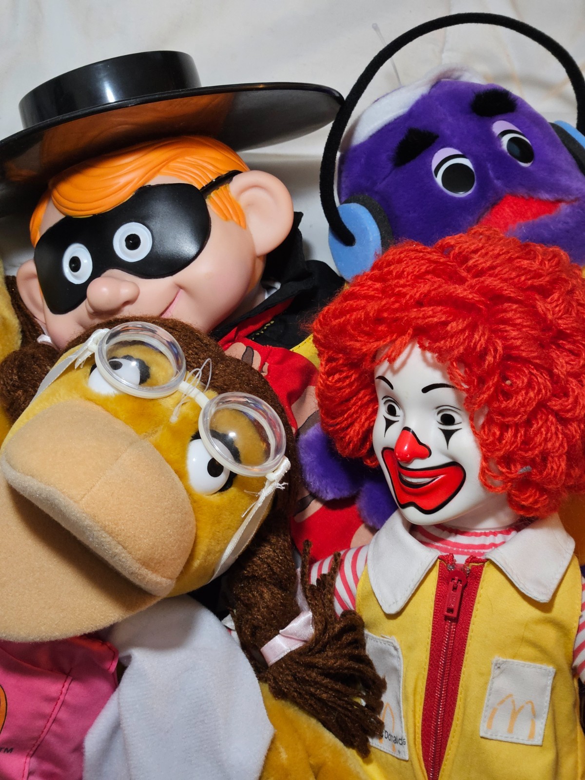Vintage Mcdonald's Dolls  Ronald, Birdie, Grimace, Hamburglar.  Rare