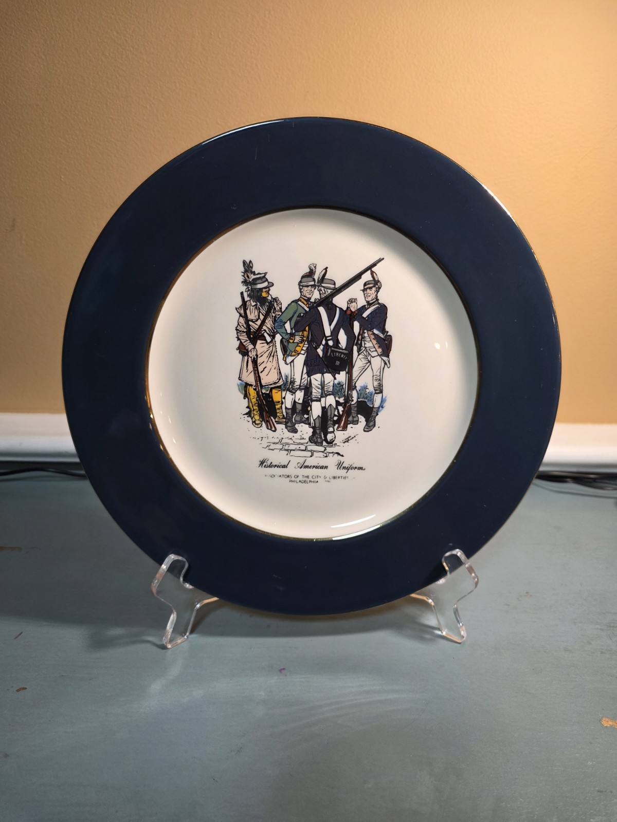 Historical American Uniform Plate Philadelphia Light Infantry Blues USA  