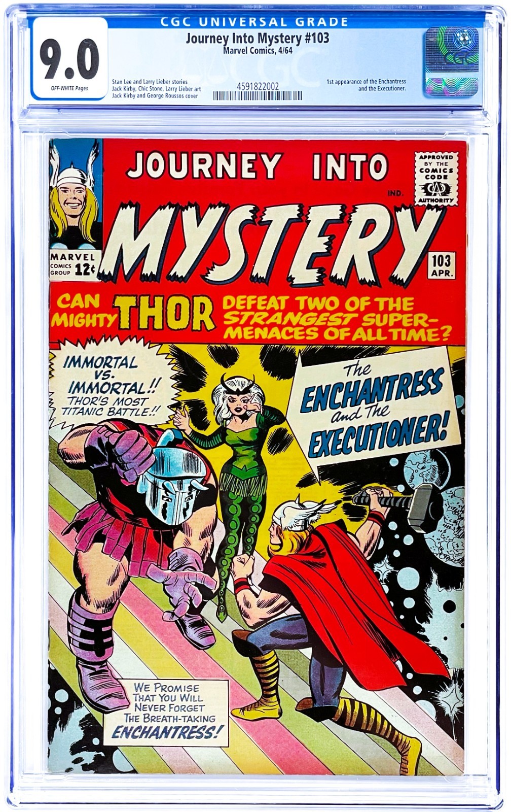 Journey Into Mystery 103 CGC 9.0 (1964 Marvel Comics) Silver Age 1st Appearance