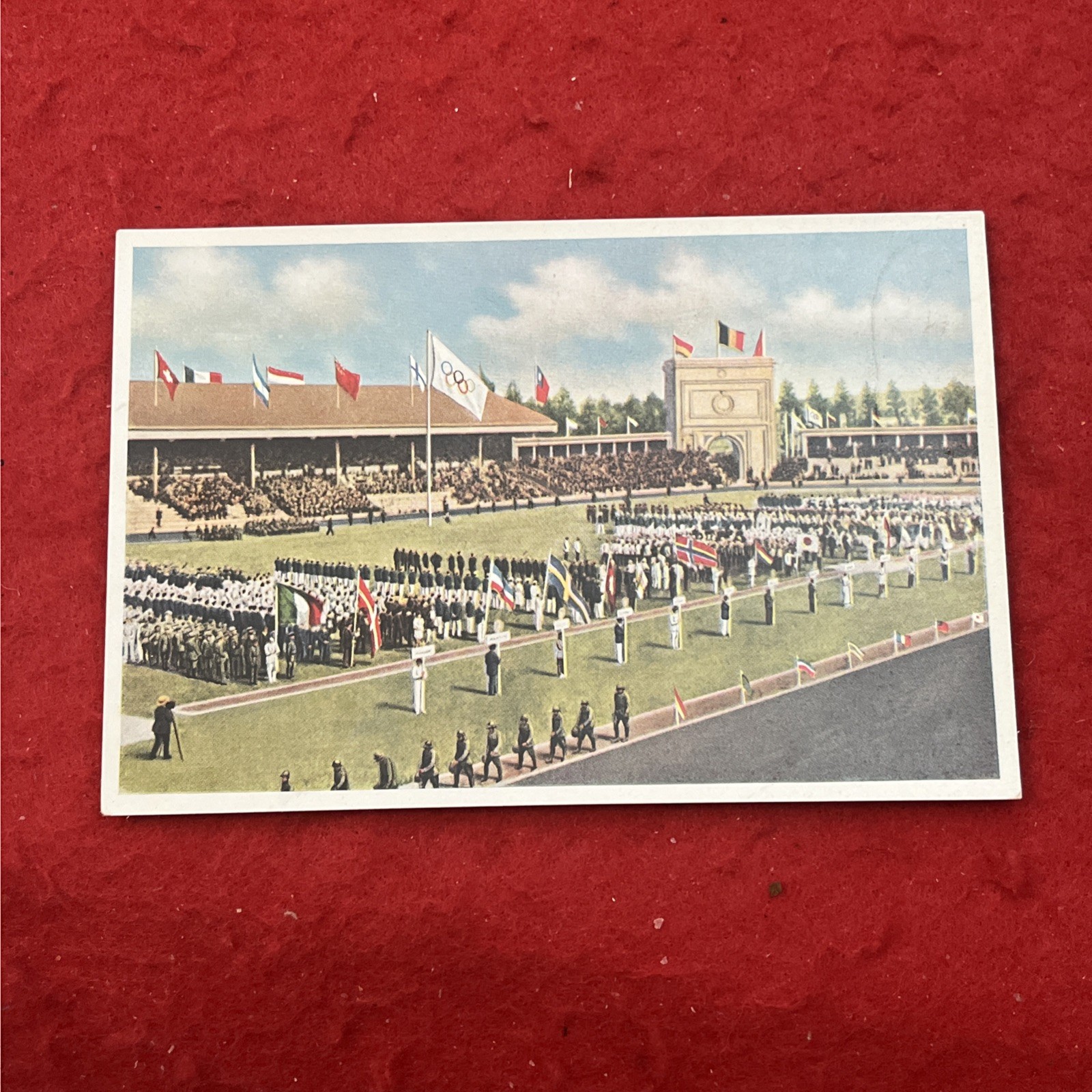 1936 Reemtsma Cigarettes “Olympia” ANTWERP OLYMPICS 1920 Tobacco Card #94  EX