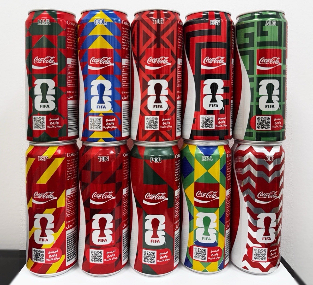 EXTREMELY RARE Coca-Cola Palestine FIFA World Cup 2026 Complete 10 Can Set