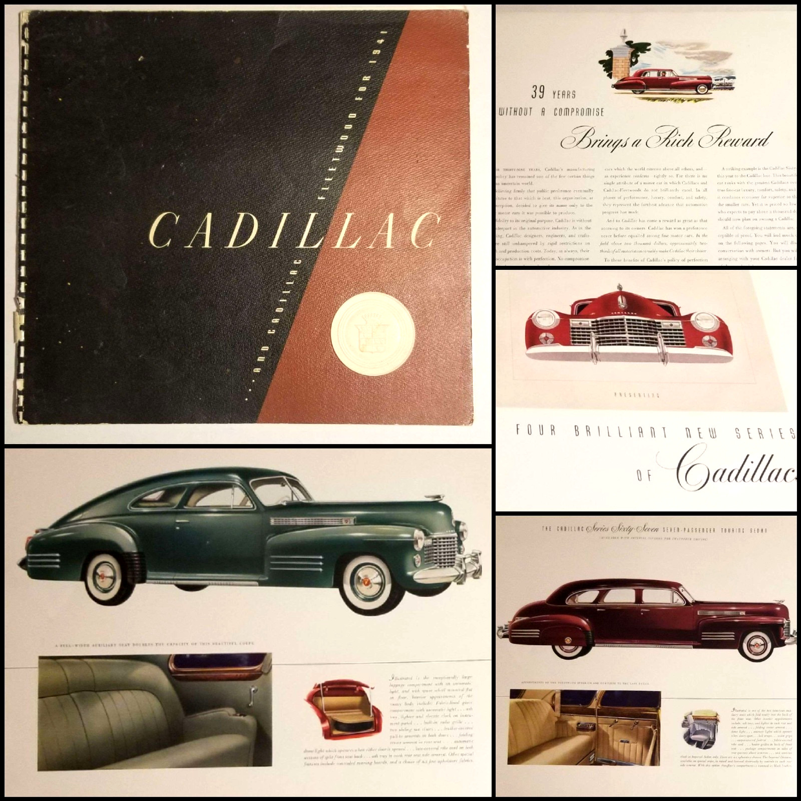 Original 1940 Print 1941 Cadillac & Cadillac Fleetwood Sales Catalog Vintage