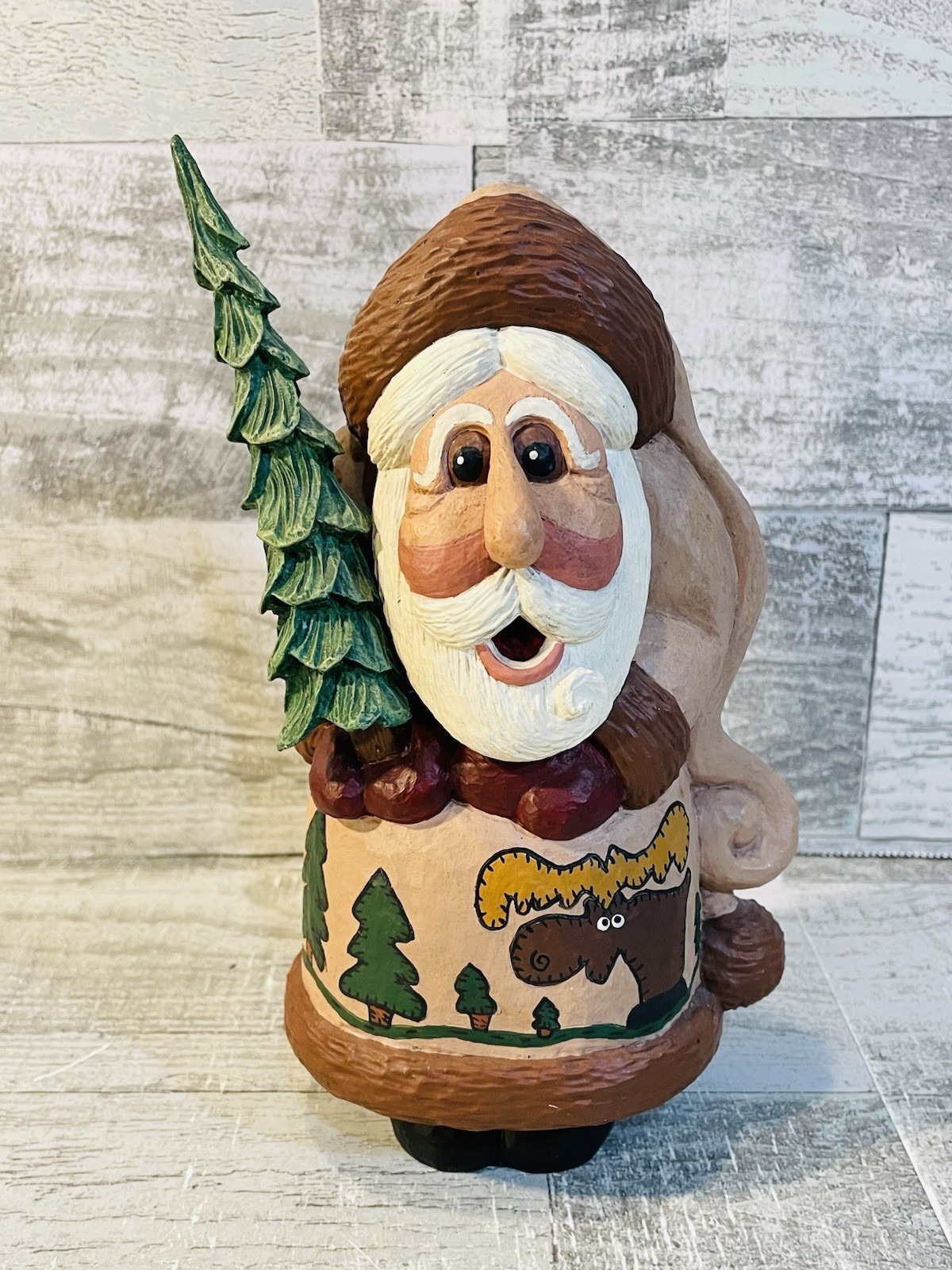 Vintage Folk Art Rodney W. Leeseberg Woodland Santa 1998 From Out of the North Vintage Folk Art Rodney W. Leeseberg Woodland Santa 1998 From Out of the North