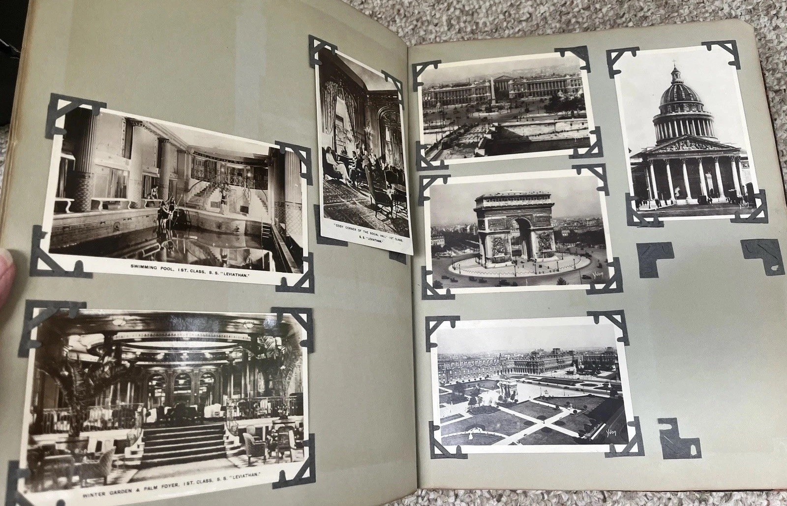 Vintage Vacation Photo Album Scrapbook Ephemera Postcards Photos 1920s Europe