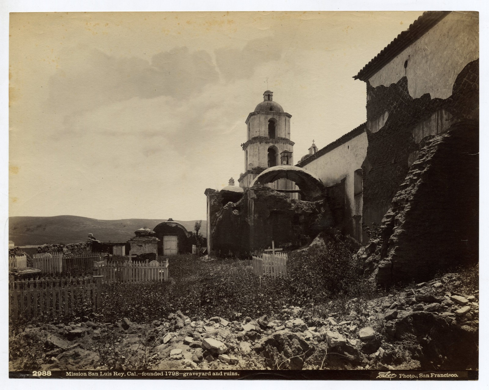 Two 1880s Albumen Print Photos Mission San Luis Rey Southern California IW Taber