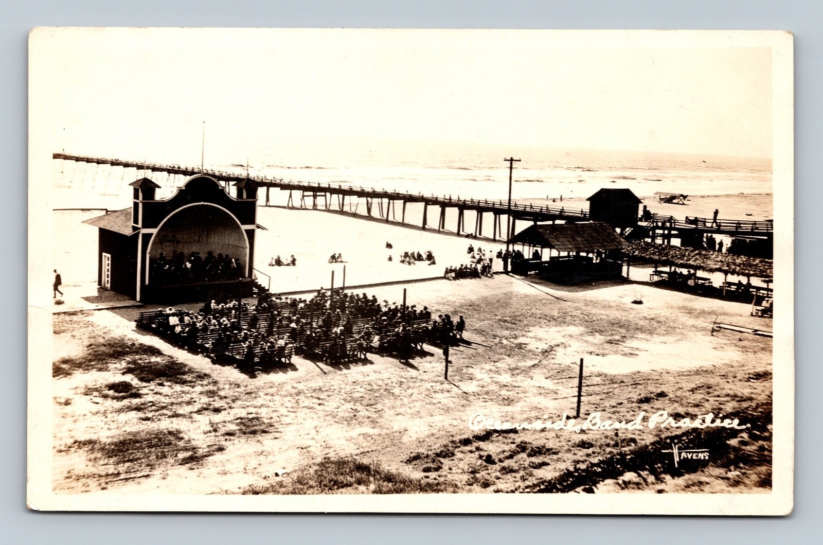 Oceanside California Band Practice RPPC by Louis A. Havens