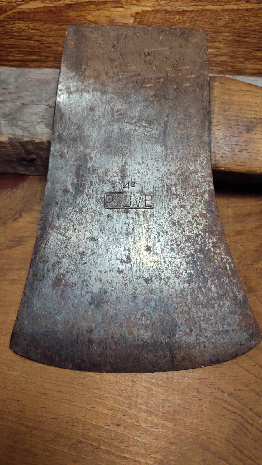 🔥 VTG PLUMB  RARE 4²  LB Stamp Single Bit Felling Axe Head Dayton Pattern