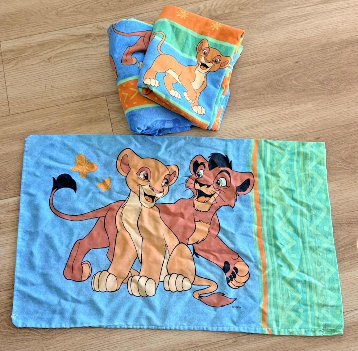 Vintage Disney Lion King 2 Twin Size Flat Sheet, Fitted Sheet and Pillow Case Vintage Disney Lion King 2 Twin Size Flat Sheet, Fitted Sheet and Pillow Case