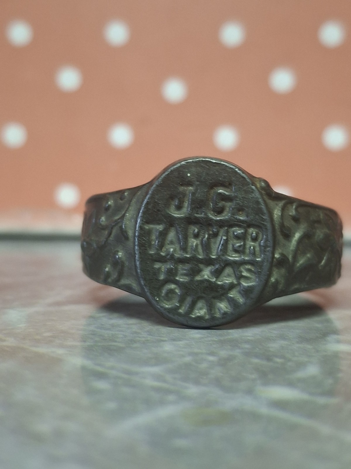 Vintage J. G. Tarver Texas Giant Circus Side Show Souvenir Ring 1940s 