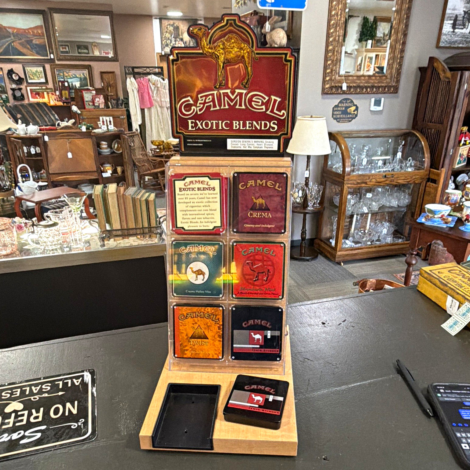 Camel Exotic Blends Countertop Display Sign Stand w/ Base & Insert Cards