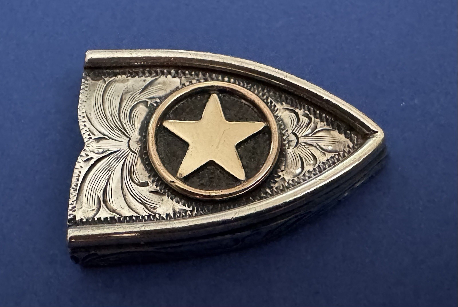 Vintage Premium VOGT Sterling Silver Gold Texas Star Ranger Belt Buckle Tip End