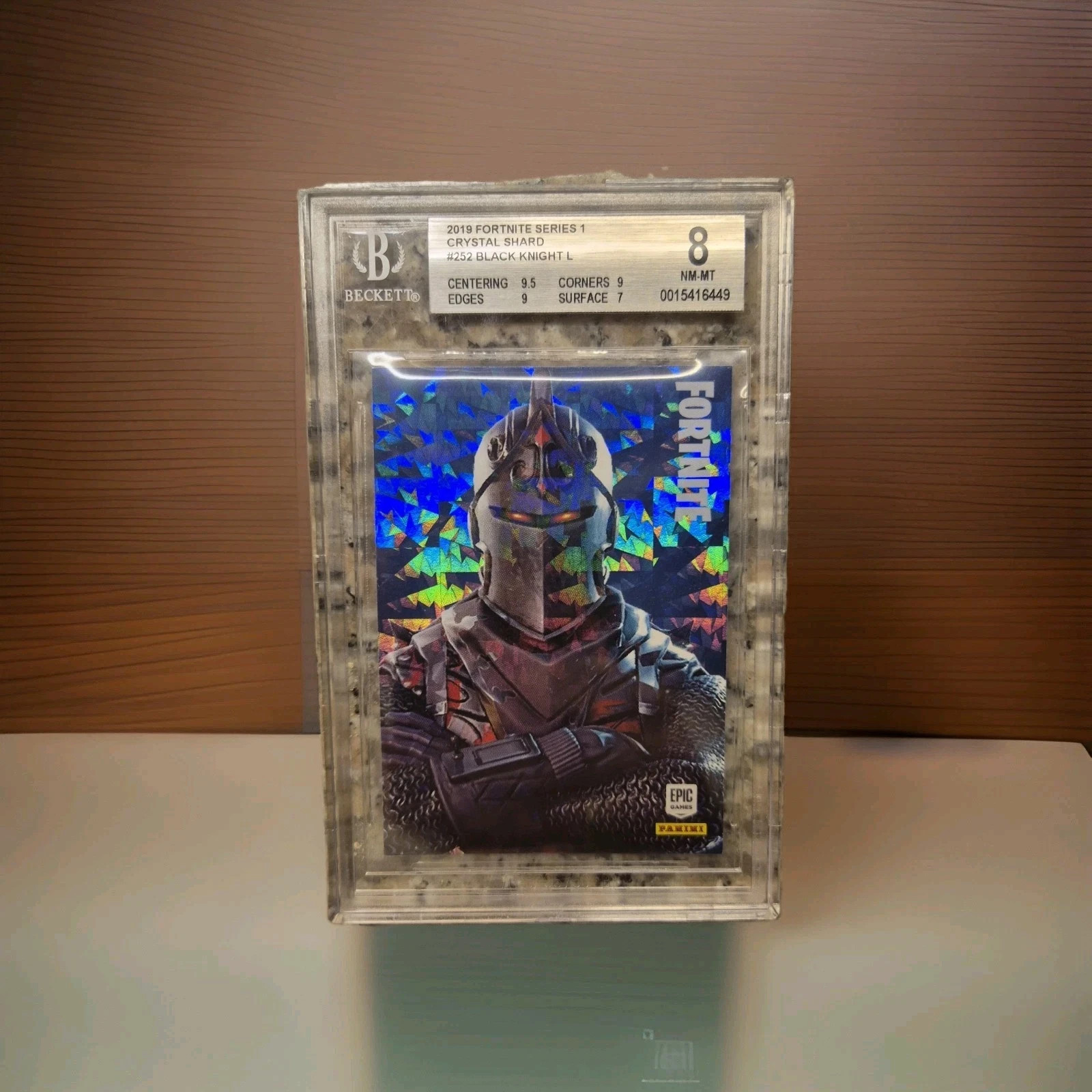 Panini Fortnite Series 1 #252 - Black Knight Crystal Shard - Beckett BGS 8