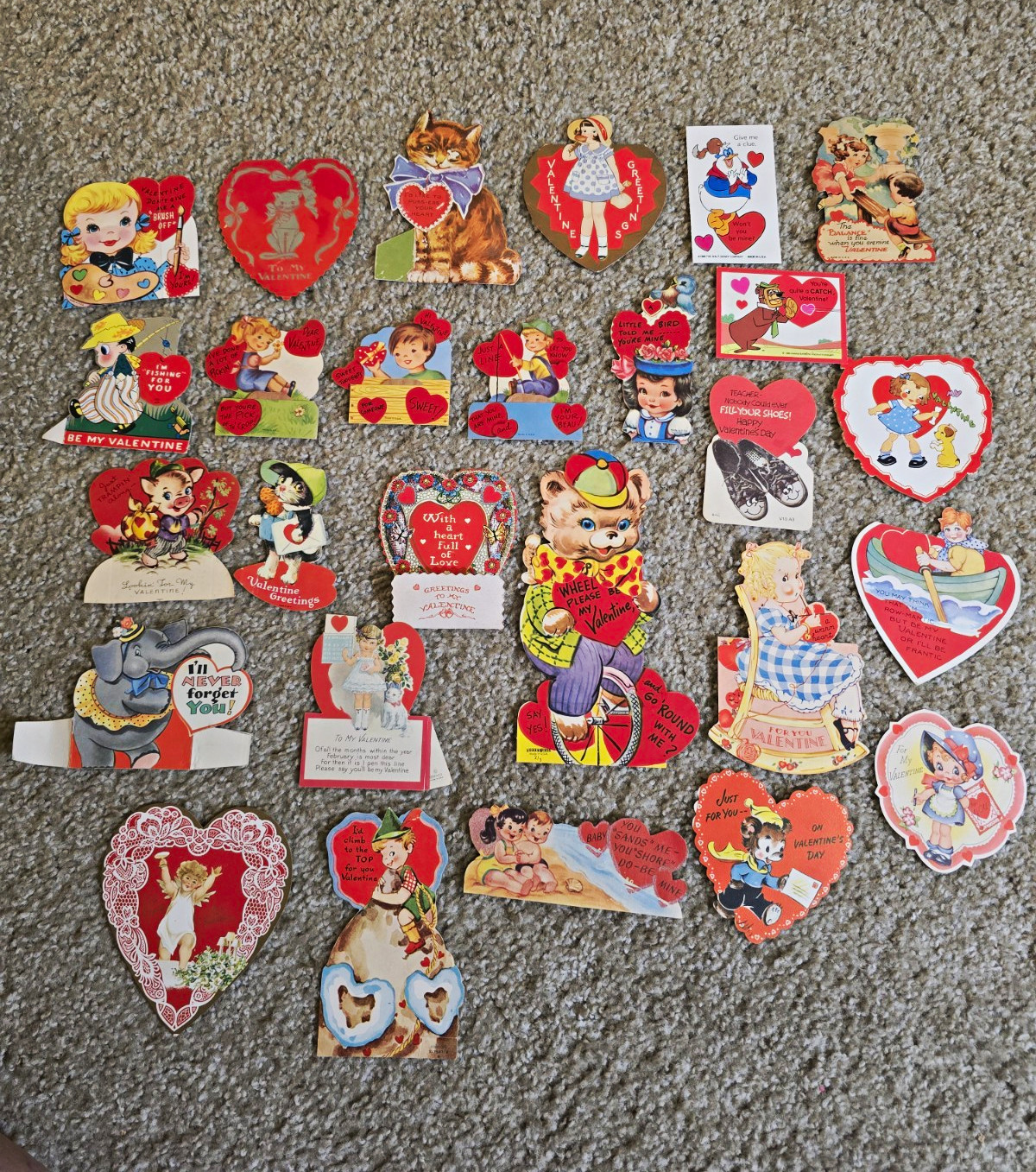 27 Vintage Children's Valentine’s Day Greeting Cards Lot - Valentine’s