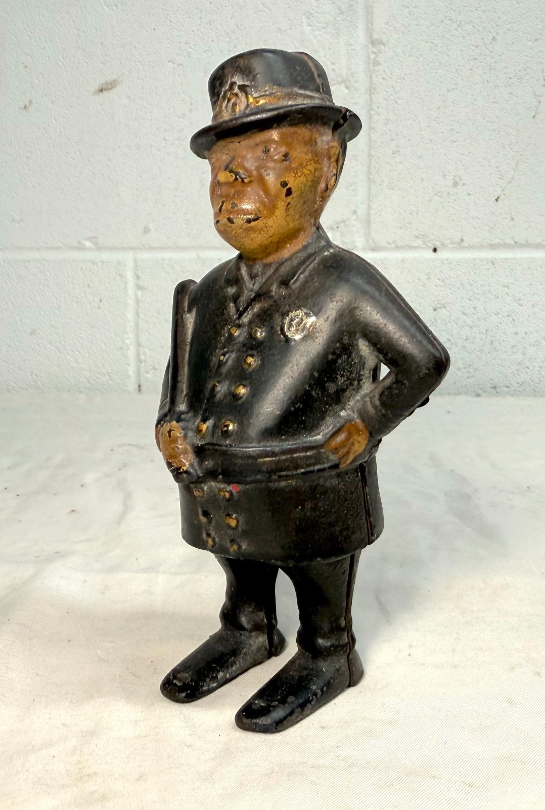 Antique 1900 Cast Iron Still Coin Bank Mulligan The Policeman cop A.C Williams